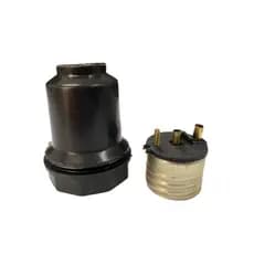 Kit 100 Bocal/Soquete Abajur Coluna Bucha Ilhós E27 Preto