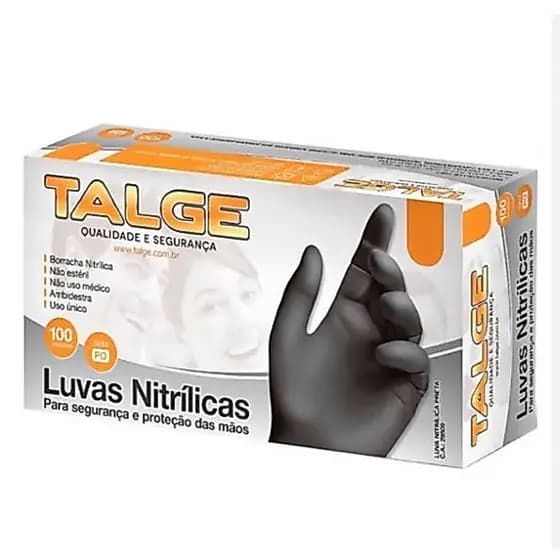Kit até 300 Luvas Nitrilica PRETA Descartável Sem Pó unidades Tam P M G