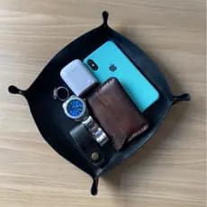porta objetos em couro legítimo + chaveiro