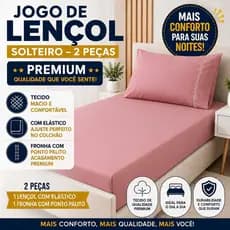 JOGO DE LENÇOL SOLTEIRO MICROPERCAL PREMIUN/400 FIOS - COM PONTO PALITO