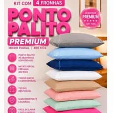 Kit com 4 Fronhas Ponto Palito Premium 400 Fios - Micropercal