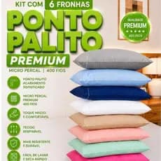 kit com 6 Fronhas Ponto Palito Premium 400 Fios - Micropercal