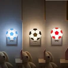 Luminária Decorativa Bola Futebol Noturna Tomada LED Bivolt