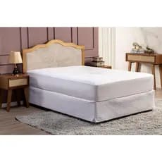 Protetor de Colchão King Size 100%  Impermeável Matelado + 2 Protetor de Travesseiro Impermeável Matelado Branco