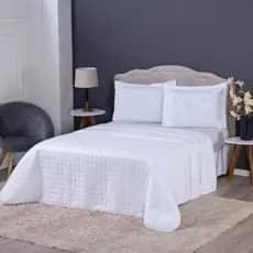 Cobre Leito King Size Colcha Matelada 3 Peças Pastilhado 200 Fios Luxo
