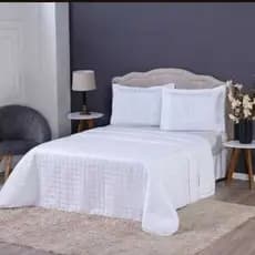 Cobre Leito Colcha Casal 3 Peças Matelado Pastilhado  200 Fios Luxo