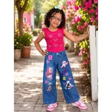 Calça jeans juvenil, calça wide leg cargo ,calça jeans feminina  Emily vick juvenil wide leg