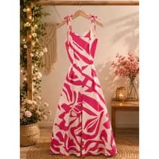 Macacão feminino, macacão estampado, macacão longo, macacão pantalona, macacã }o alça de amarrar   zz  j,