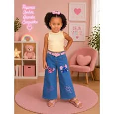 calça Emily vick infantil, calça stitch infantil, calça jeans infantil
