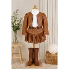 Jaqueta infaltil de couro sintetico com ziper, Jaquetinha com shorte, shorte couro sintetico preto marrom.