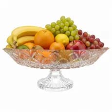 Fruteira Centro De Mesa Vidro Redonda Grande Resistente Moderna Elegante Luxo Cozinha