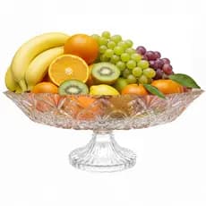 Fruteira De Vidro Resistente Centro De Mesa Decorativo Redonda Com Pé Elegante