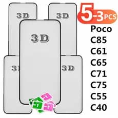 Kit 3Pcs/ 5Pcs Película De Vidro Temperado 3D Para Xiaomi Redmi Poco C85 C61 C65 C71 C75 C55