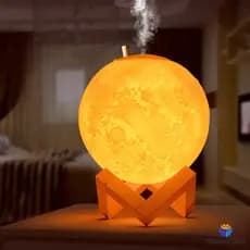 Umidificador Luminária Lua Cheia 3D Grande Capacidade Escritório Desktop Difusor De Aroma Abajur LED 3 Cores