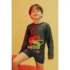 Conjunto Infantil Manga Longa ? Evolução dos Games | Roupa Praia Piscina UV 50+ | Menino Gamer