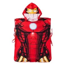 Saida de Praia Infantil Homem de Ferro Marvel com Capuz
