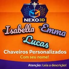 Chaveiro com Nome Personalizado 3D | LEIA A DESCRIÇÃO