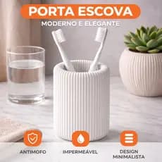 Porta Escova Moderno Antimofo Impermeável - Organizador de Banheiro - Luxo - ENVIO IMEDIATO