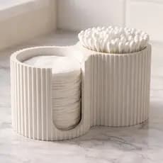 Porta Algodão e Cotonete - Kit Banheiro Organizador Moderno - Decoração - RÁPIDO ENVIO