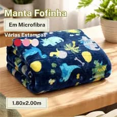 Manta Fofinha Microfibra 1.80x2.00m Estampada Macia Quentinha