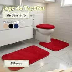 Jogo De Banheiro 3 Peças Macio Confortável Várias Cores Alta Absorção