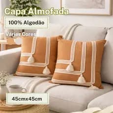 Capa de Almofada Artesanal 45cmx45cm 100% Algodão