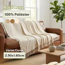 Manta Xalé Luxo 2;90m x 1,60m 100% Algodão para Sofá Toque Macio Premium Várias Cores