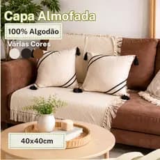 Capa de Almofada 40x40cm 100% Algodão