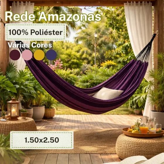 Rede Descanso Amazonas 1.50 x 2.50cm 100% Poliéster Rede De Dormir Rede Para Descanso