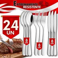 Talhares Garfo Colher Faca Mesa 24/18/15/12 Peças Kit Buffet Restaurante Faqueiro Premium Aço Inox