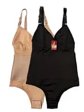 Kit 2 Body Modelador Cinta Alta Compressão Com Faixa Elástica Galena Reforçada Redutor De Medida Feminina