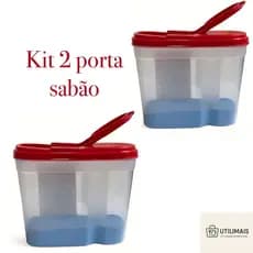 1 ou 2  PORTA SABÃO EM PÓ 1KG - VERMELHO - AZUL - BRANCO