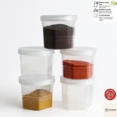 Jogo até 24 Pote Mantimento 360ml Tampa de Rosca - Porta tempero -  Organizador - Kit - Plástico