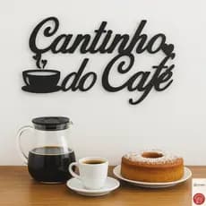 Placa Decorativa Cantinho do Café para Cozinha e Área Gourmet