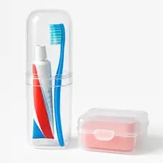 Kit Organizador de Higiene Pessoal com Porta Escova e Saboneteira Portátil