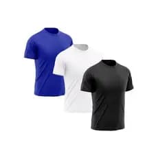 Kit 3 Camisetas Masculina Dry Fit Academia Manga Curta Tecido Respirável Fitness Corrida Treino - Azul Preto e Branco
