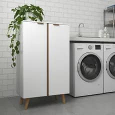 Armário Multiuso Organizador 2 Portas 3 Prateleiras Ideal para Lavanderia Cozinha Quarto Funcional