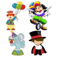 Circo kit 4 peças de 20cm display de festa em mdf 2