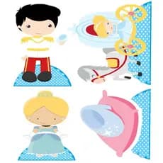 Cinderela Baby kit 4 peças de 20cm display de festa em mdf 1
