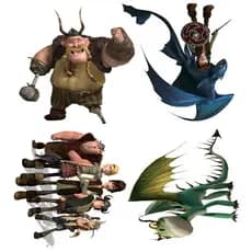 Como treinar seu dragão kit 4 peças de 20cm display de festa em mdf