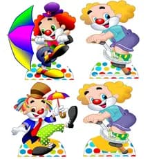 Circo kit 4 peças de 20cm display de festa em mdf
