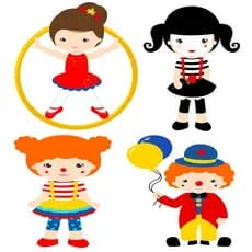 circo kit 4 peças de 20cm display de festa em mdf