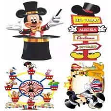 Mickey circo kit 4 peças de 20cm display de festa em mdf