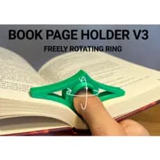 Suporte de Página para Livro com Anel de Polegar Ergonômico | Impressão 3D | Leitura com Uma Mão