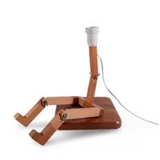 Base de Luminária de Mesa Artesanal – Base em Madeira no Formato de Boneco, Decoração Criativa