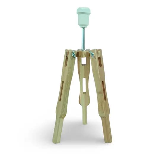 Base de Luminária de Mesa Tripé Feito em Madeira Maçica Wood Charme