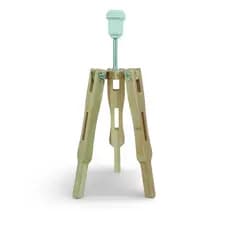 Base de Luminária de Mesa Tripé Feito em Madeira Maçica Wood Charme