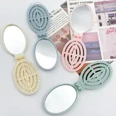 Mini Escova De Cabelo Dobrável Portátil Para Viagem Com Espelho Mulheres Design De Dobra Dupla De Plástico Leve Uso Exte