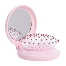 Mini Pente De Airbag Com Espelho De Maquiagem Dobrável Pequeno Cabelo Massagem Suave Acessórios De Estilo