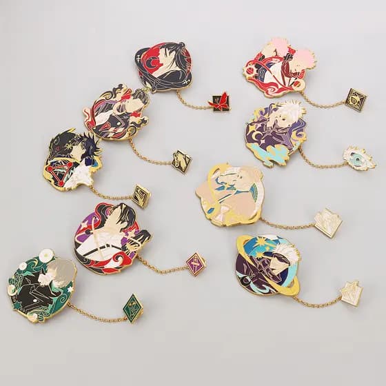 Broche Jujutsu Kaisen Gojo Satoru Bobina de Cachorro Yuta Okkotsu Yuji Itadori Distintivo de Metal Acessórios para Bolsa